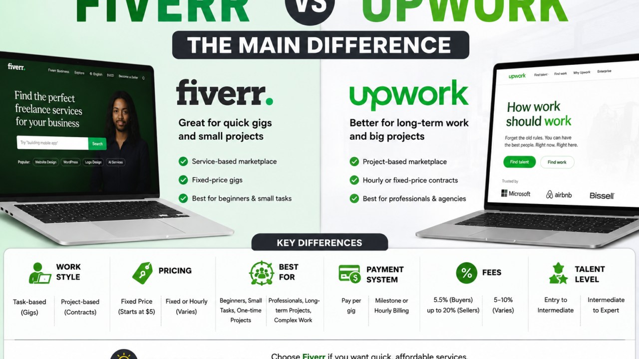 Fiverr vs Upwork The Main Difference