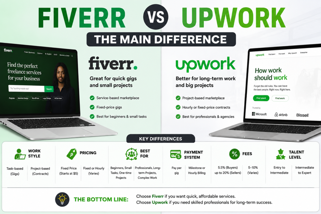 Fiverr vs Upwork The Main Difference