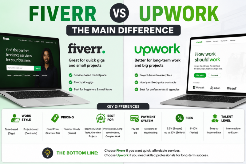 Fiverr vs Upwork The Main Difference